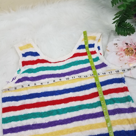 ESSEX FUNCTION TANK TOP STRIPED RAINBOW SZ L - Picture 7 of 8